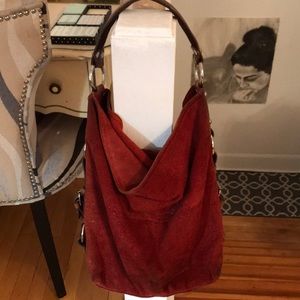 Tano Red Suede Satchel